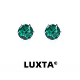 925 Silver Green Stone Earrings