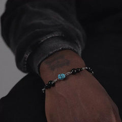 Original Turquoise Spliced black Agate Bracelet