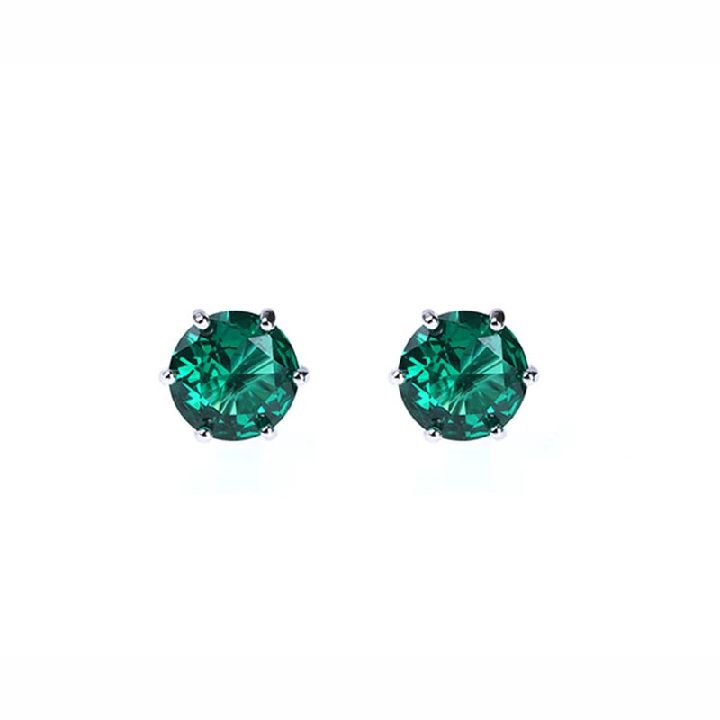 925 Silver Green Stone Earrings
