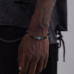 Original Turquoise Spliced black Agate Bracelet