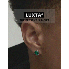 925 Silver Green Stone Earrings