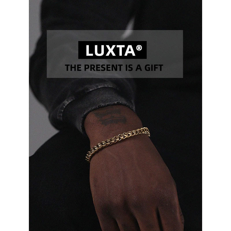 Golden Three-dimensional Cuban Bracelet