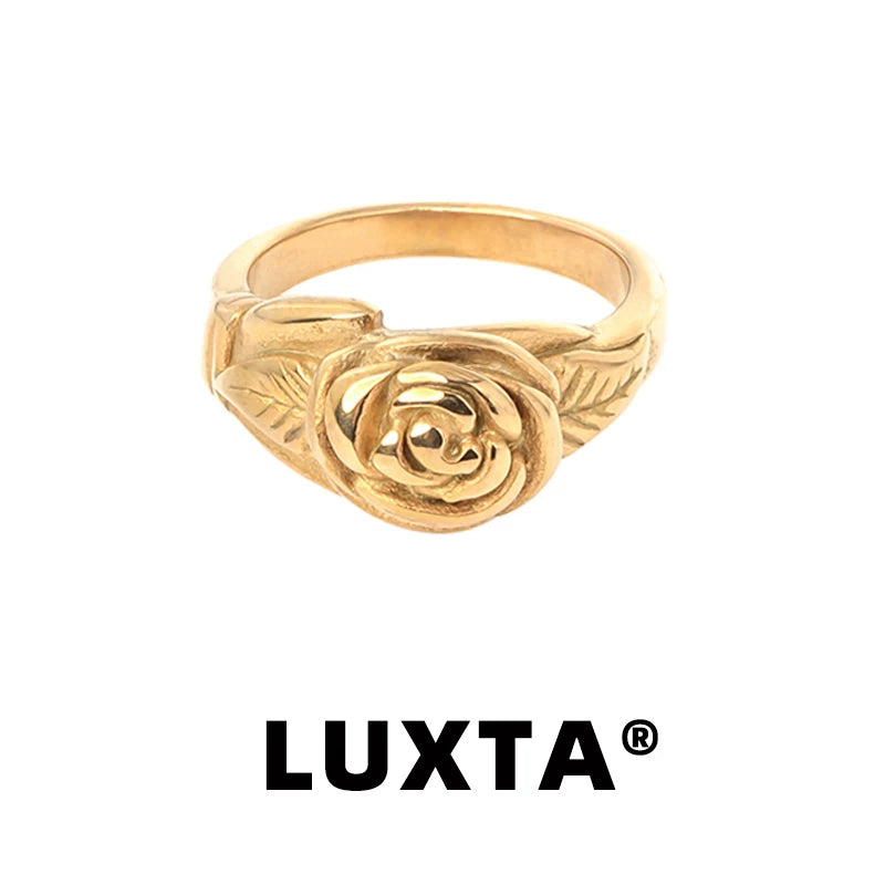 Gold Distressed Rose Ring