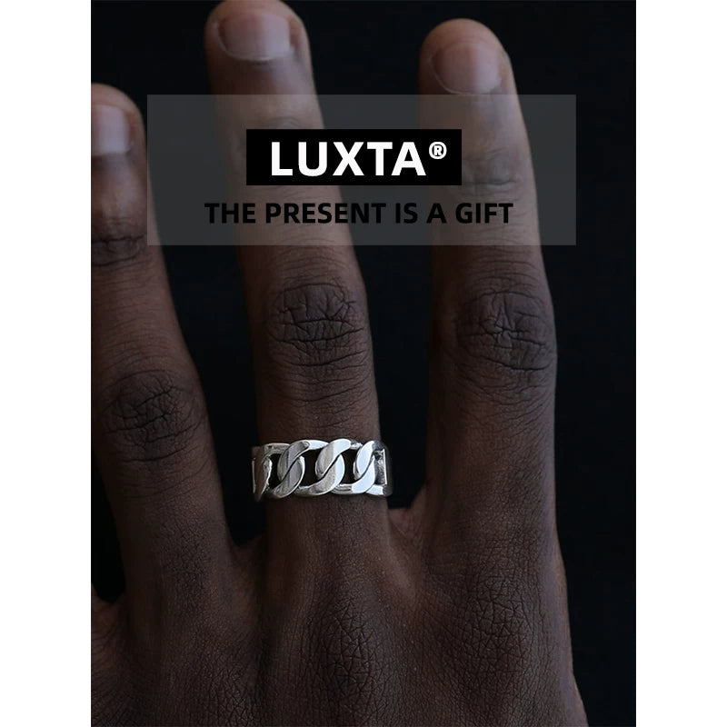 S925 Silver Cuban Link Ring