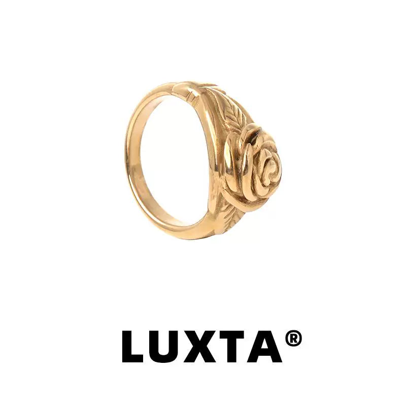 Gold Distressed Rose Ring