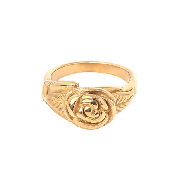 Gold Distressed Rose Ring