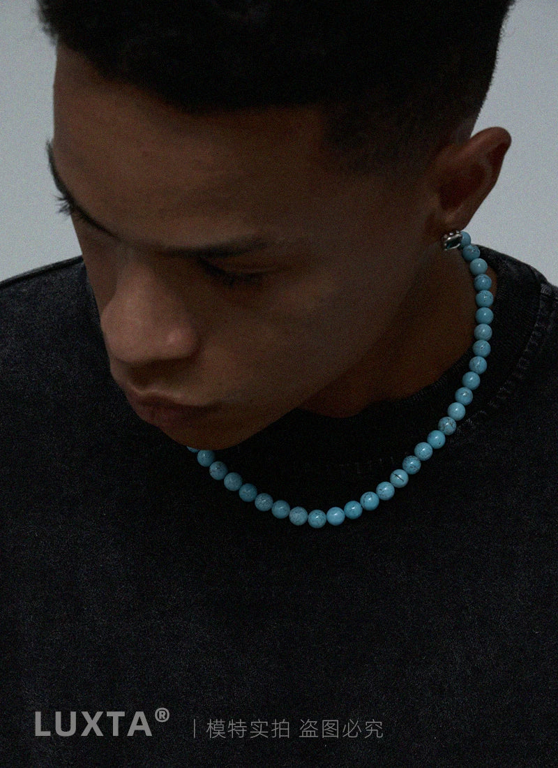 Turquoise Necklace Ore Roasted Clavicle Chain