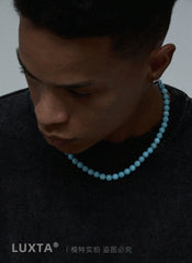 Turquoise Necklace Ore Roasted Clavicle Chain