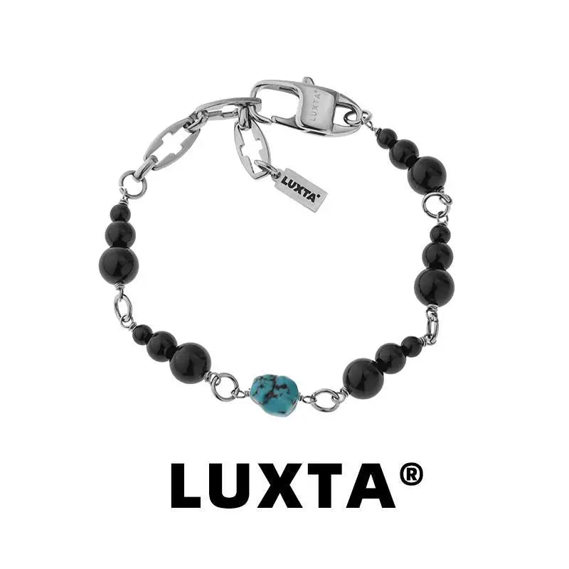 Original Turquoise Spliced black Agate Bracelet