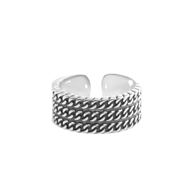 S925 Sterling Silver Cuban Ring