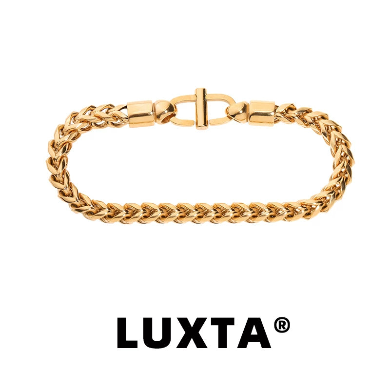 Golden Three-dimensional Cuban Bracelet