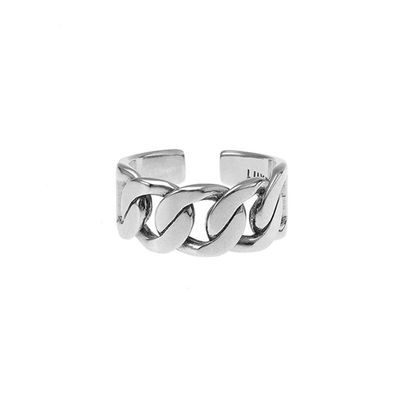 S925 Silver Cuban Link Ring